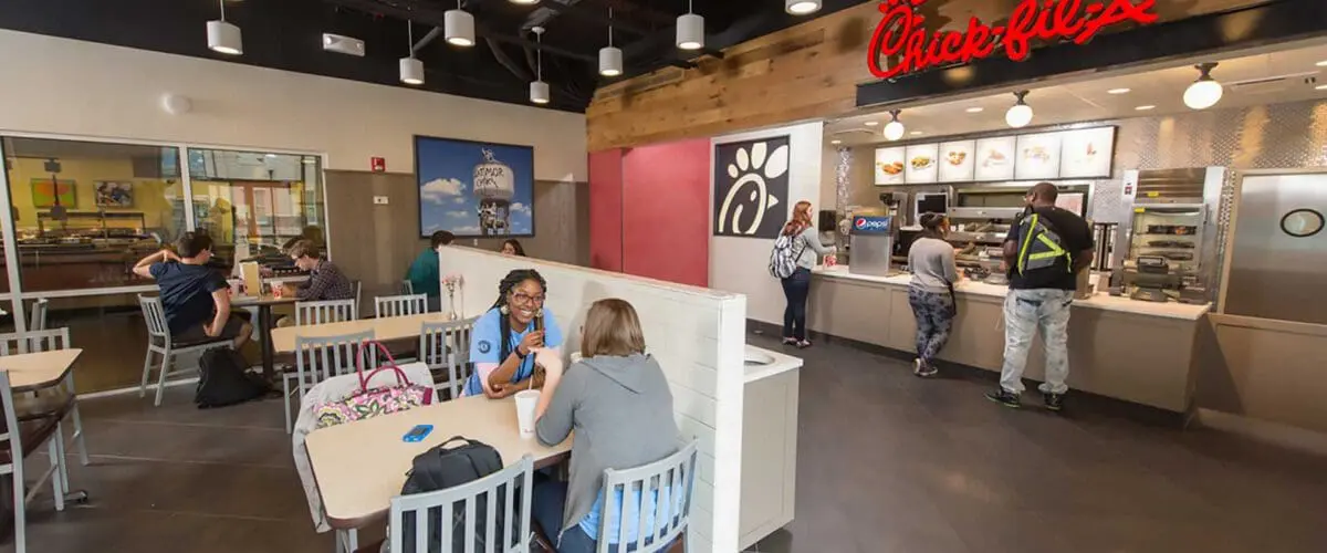 Interior view of Chick-fil-A dining room